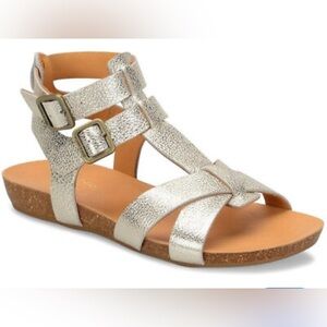 Kork-Ease | Light Gold Gladiator Sandals | Women 8M | Strappy Leather